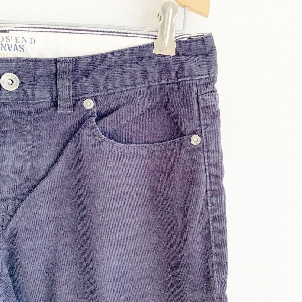 Lands' End Canvas 1963 Low Rise Slim Leg Navy Corduroy Pants - Picture 8 of 16